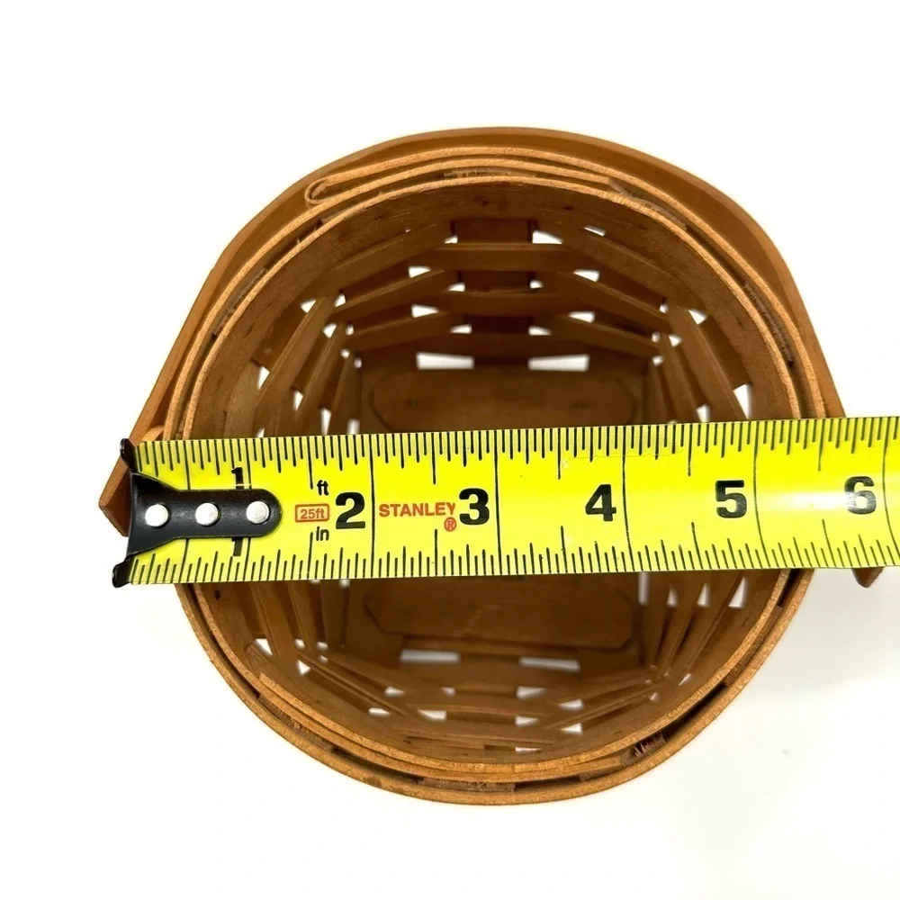 Vtg Longaberger 1988 Measuring Basket Round Swing Handle Square Bottom USA PJF